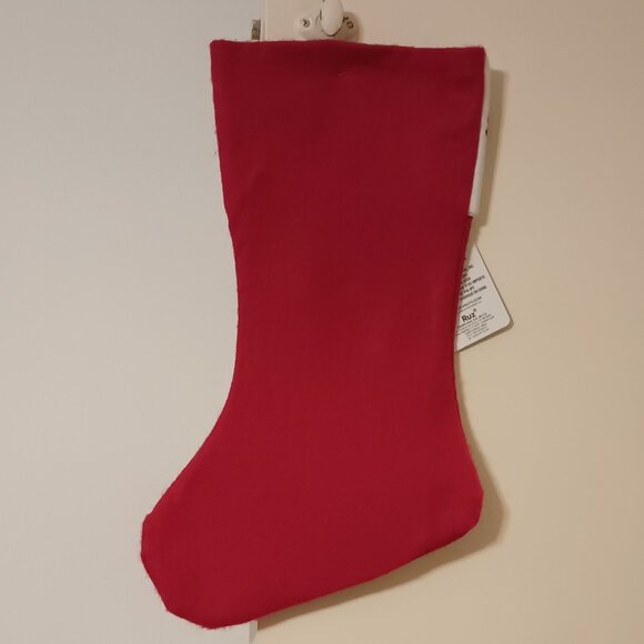 Copy~ PEANUTS Snoopy & Woodstock Red Felt Embossed Snowflakes Christmas Stocking - Picture 4 of 6